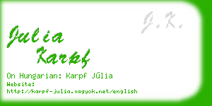 julia karpf business card