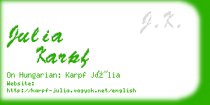 julia karpf business card